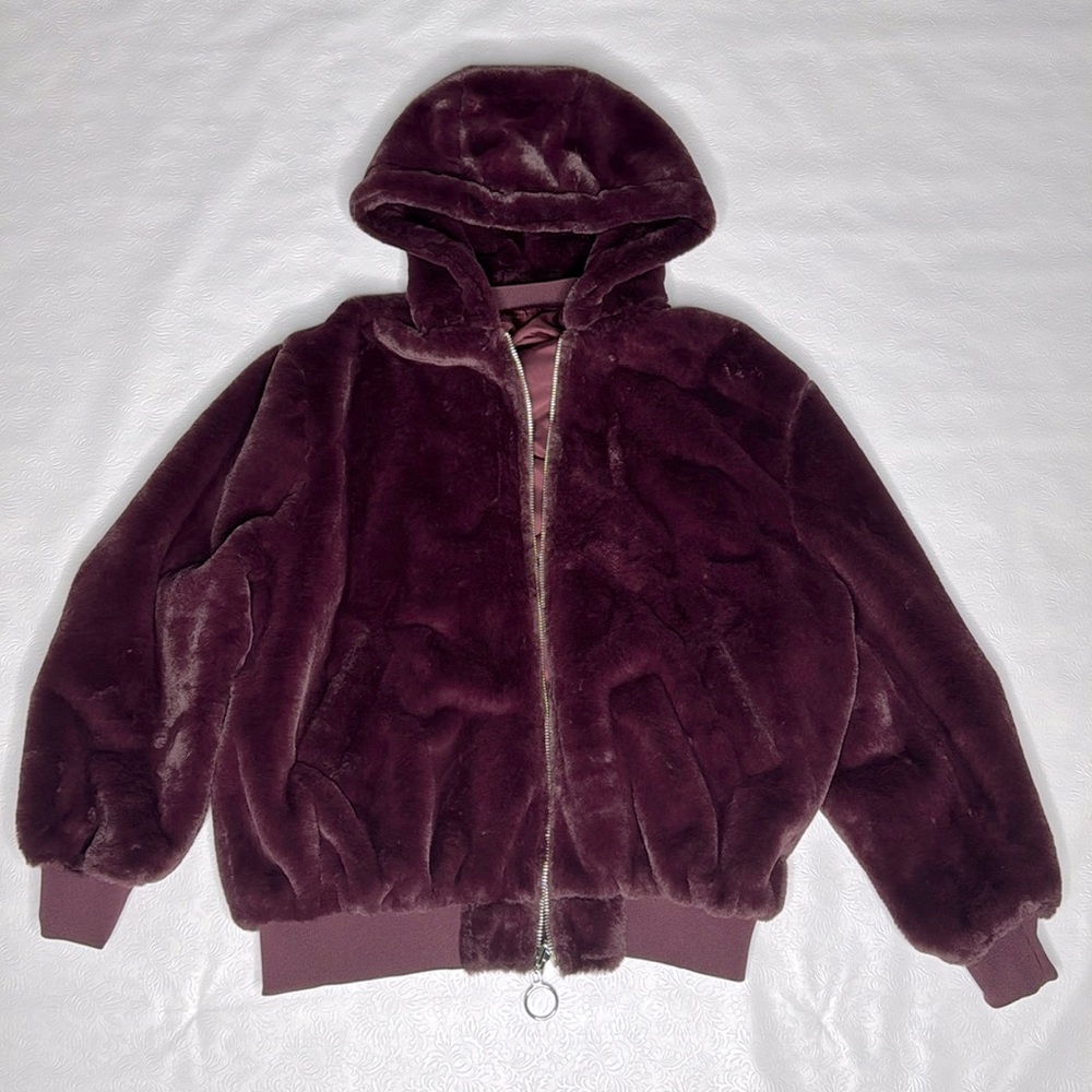 Garage Extra Soft Plush Satin Reversible Jacket Brand New